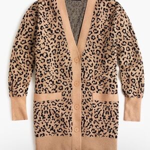 J. Crew Animal Print Cardigan - Brown and Black